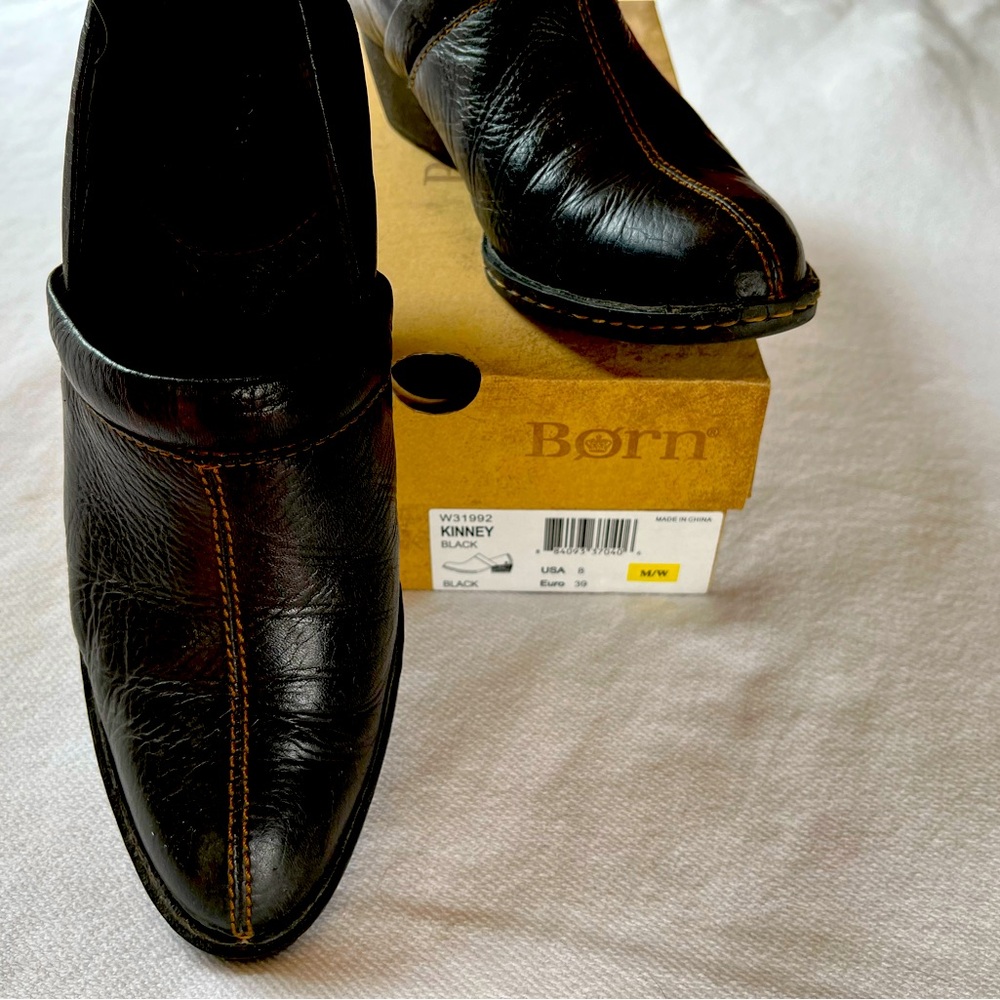 Born Black Leather Booties